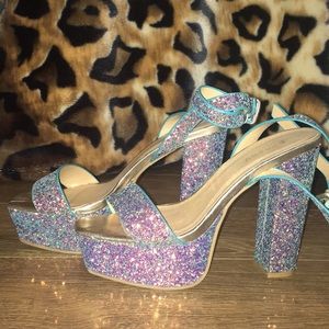 ICONIC GLITTER PLATFORM SANDALS